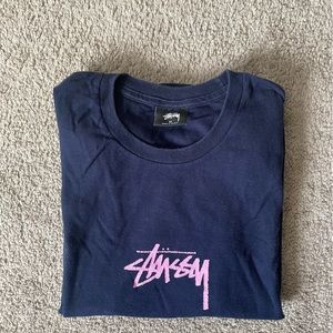 STUSSY MENS SHORT SLEEVE TEE - NAVY BLUE